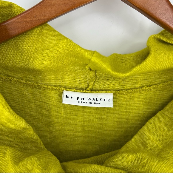 Bryn Walker 100% Linen Chartreuse Lagenlook Tunic Top L-1X Oversized Natural - Picture 2 of 16